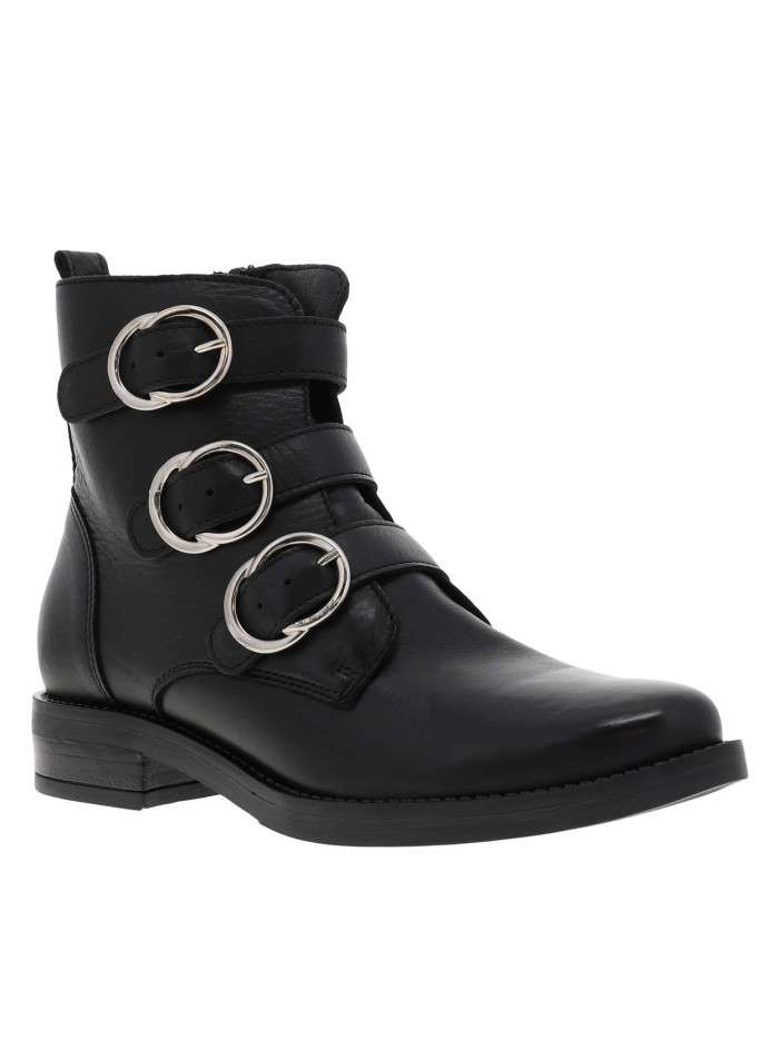 Bottines en cuir noir à...