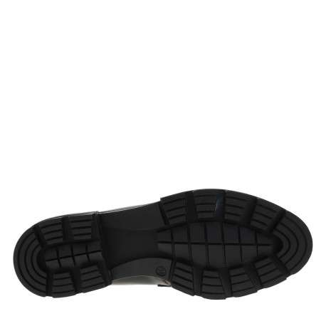 Mocassins en cuir bordeaux effet vieillit à semelle chuncky à talon décroché moyen - Image 6