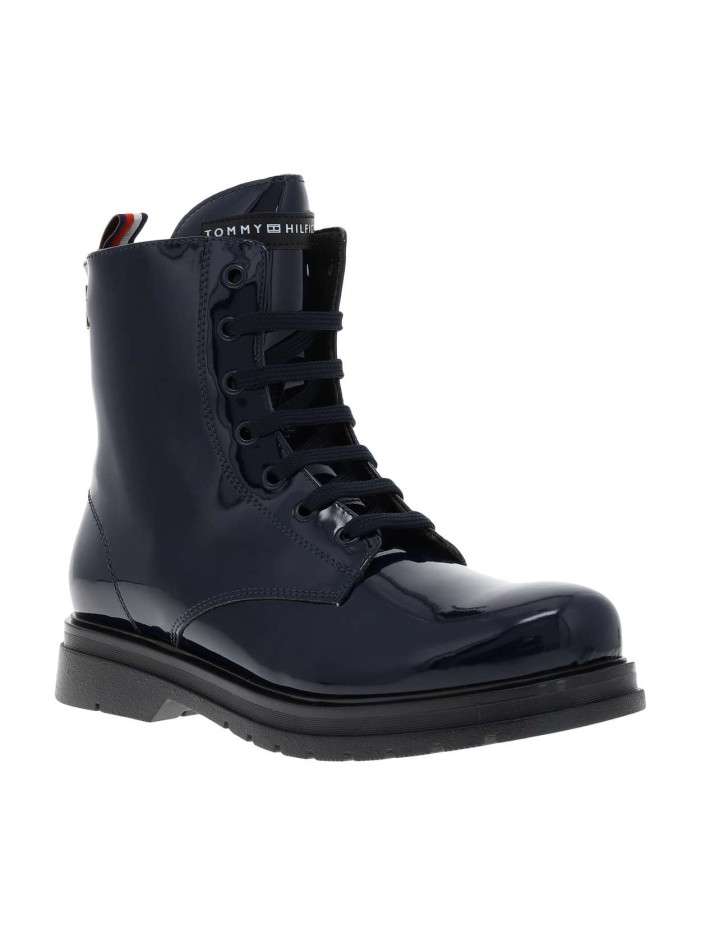 Bottines aspect cuir verni...