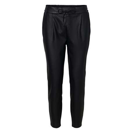 Pantalon en simili cuir noir uni avec une coupe droite - Image 8