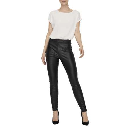 Legging noir uni avec une coupe skinny et une taille élastiquée - Image 22