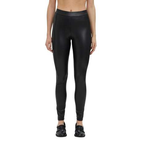 Legging noir uni avec une coupe skinny et une taille élastiquée - Image 27