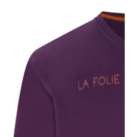 Pyjama long avec un t-shirt violet uni et un pantalon à carreaux - Image 3