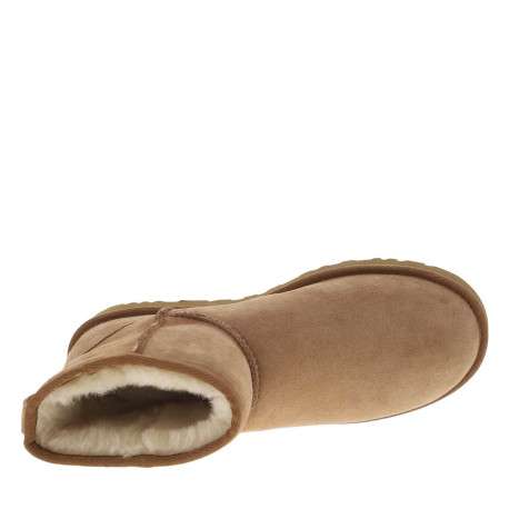 Bottines en cuir suède beige, fourrées en laine, à semelle plate Treadlite et slip-on - Image 5