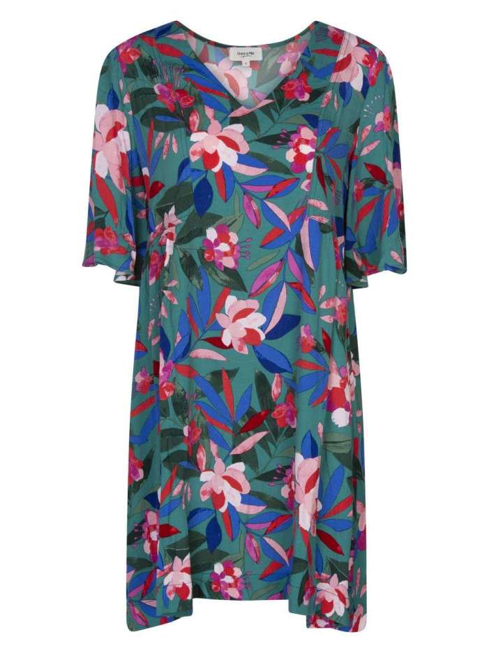 Robe verte coupe courte à...