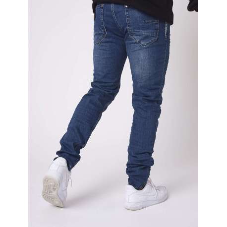 Jean troué en coton indigo uni avec une coupe skinny - Image 3