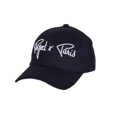 Casquette noire unie en coton à visière courbée et à logo brodé en blanc - Image 3