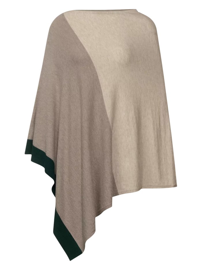 Poncho beige en à-plat de...