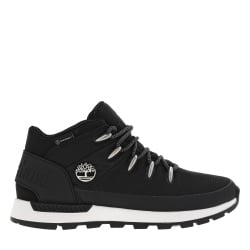 Baskets montantes noir waterproof à semelle running plate et à lacets ronds tressés