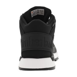 Baskets montantes noir waterproof à semelle running plate et à lacets ronds tressés