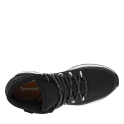Baskets montantes noir waterproof à semelle running plate et à lacets ronds tressés