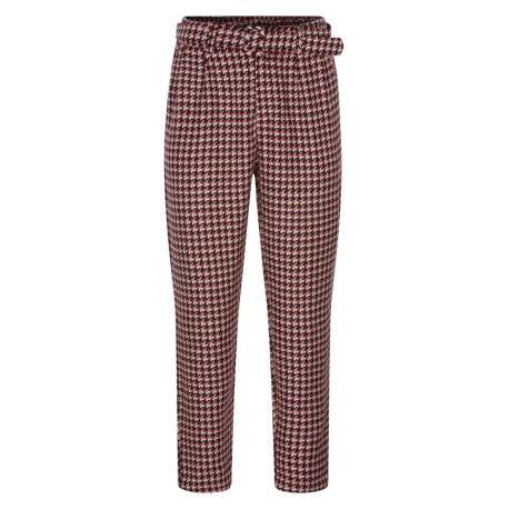 Pantalon Chino rouge pied de coq coupe bootcut