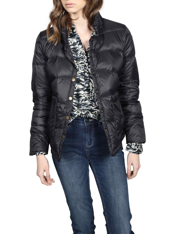 Doudoune noire matelassée à...