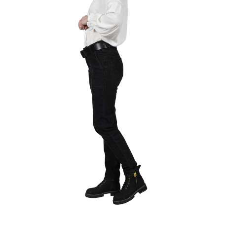 Pantalon en coton noir effet délavé à coupe slim 4 poches - Image 2