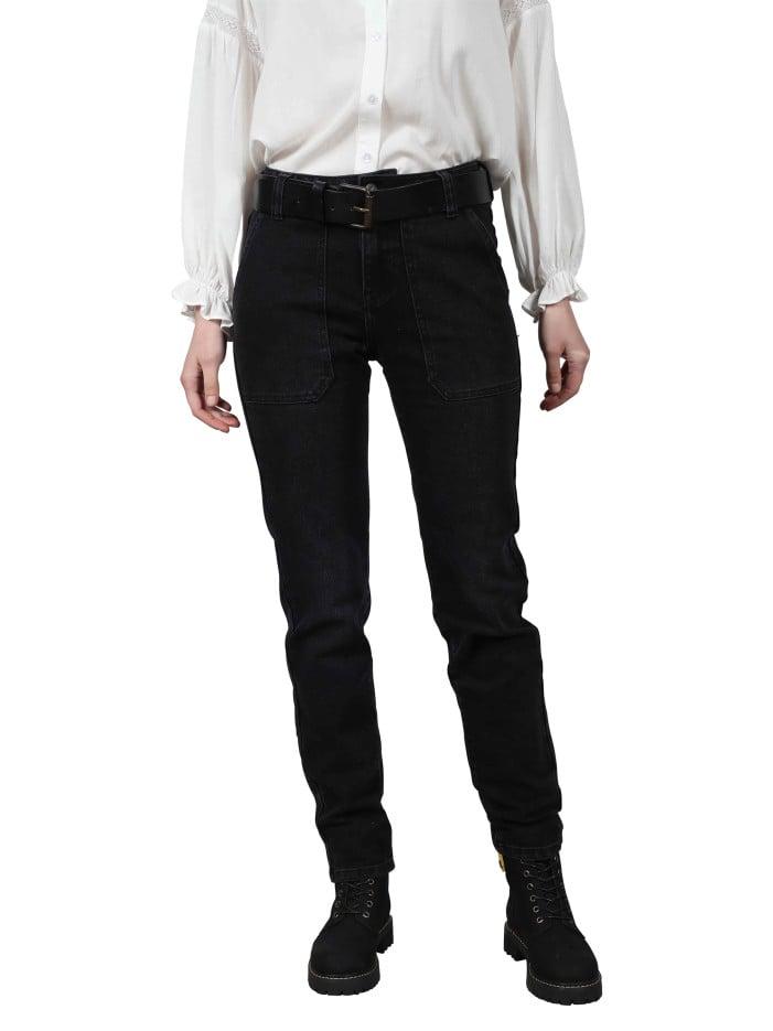 Pantalon en coton noir...