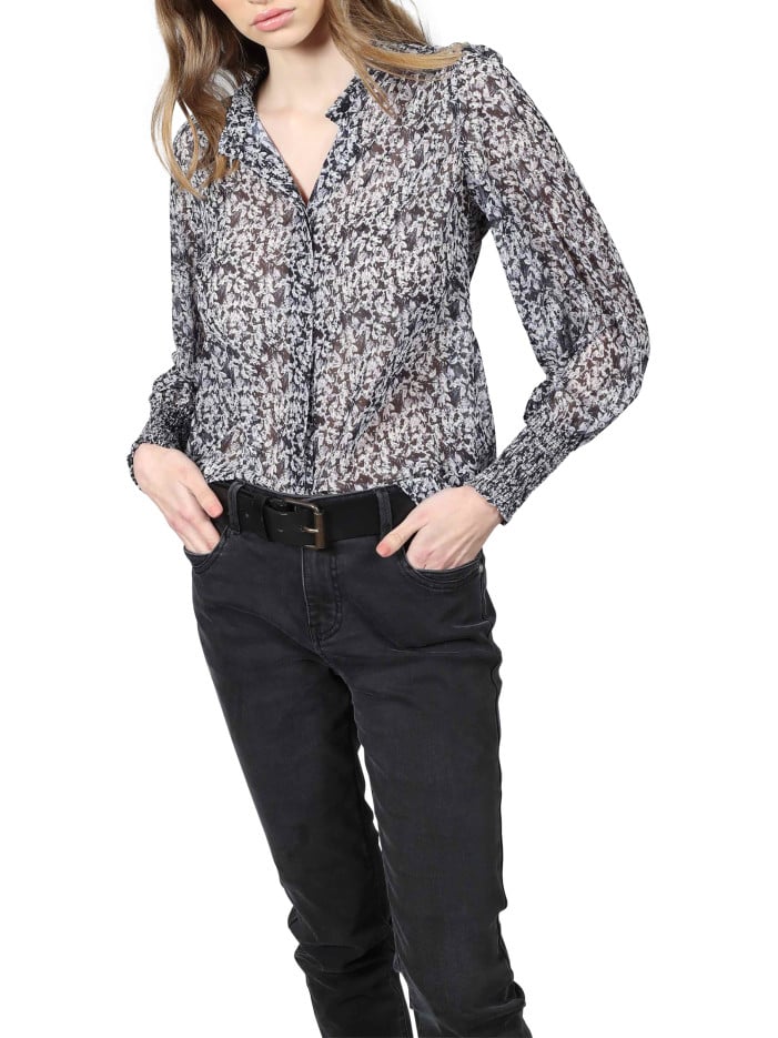 Chemise anthracite à motif...