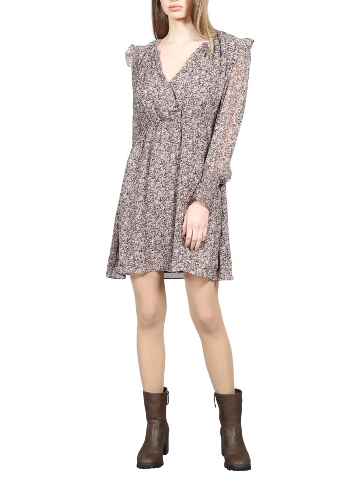 Robe courte rose à motif...