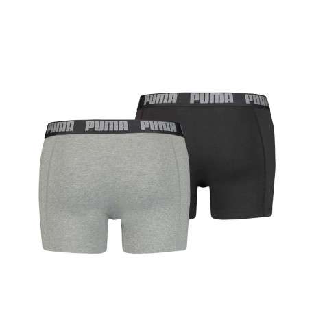 Lot de 2 boxer en coton anthracite et noir à bande élastiquée brodée - Image 2