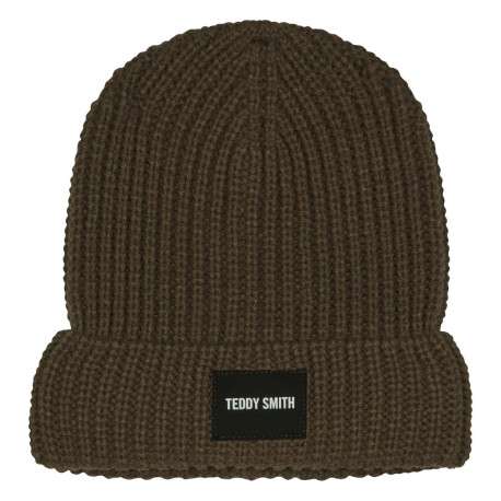 Bonnet uni marron en maille