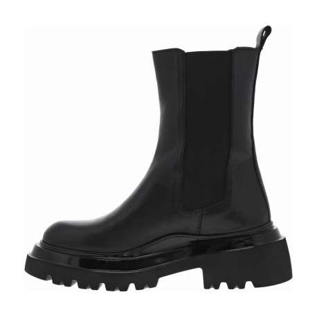 Boots chunky en cuir noires à semelles décrochés moyen - Image 3