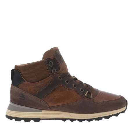 Bottines en cuir brunes à semelle plat à talon plate et à lacets - Image 2