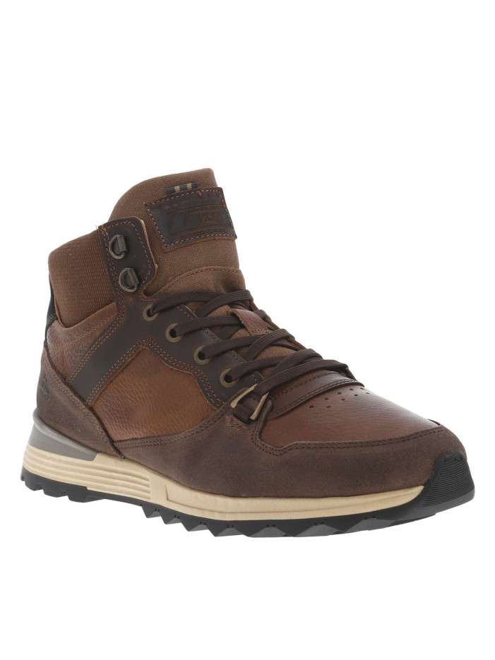 Bottines en cuir brunes à...