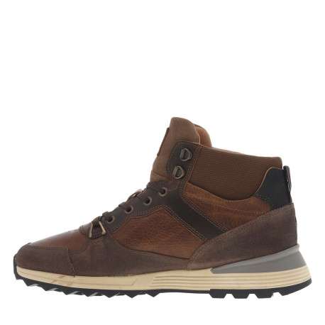 Bottines en cuir brunes à semelle plat à talon plate et à lacets - Image 3