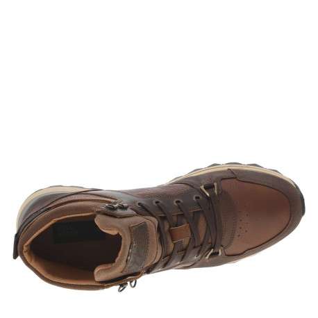 Bottines en cuir brunes à semelle plat à talon plate et à lacets - Image 5