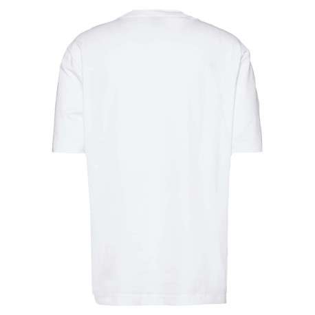 T-shirt Grande Taille en coton blanc uni avec une coupe droite col rond et un petit logo devant - Image 2