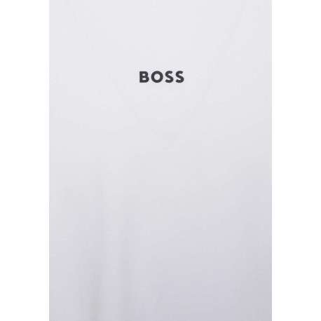 T-shirt Grande Taille en coton blanc uni avec une coupe droite col rond et un petit logo devant - Image 3
