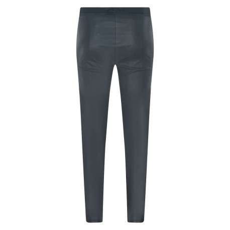 Legging en simili cuir pétrole à coupe bootcut et ceinture élastiquée - Image 2