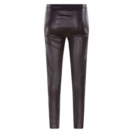 Legging violet en simili cuir avec une coupe bootcut et taille élastiquée - Image 2