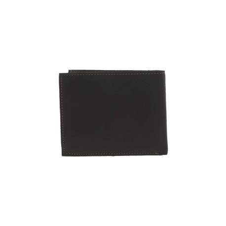 Portefeuille marron à rabat avec emplacements pour carte et poche monnaie