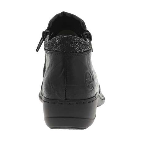 Baskets montantes noires avec un imprimé reptile argenté avec double fermeture zippée - Image 4