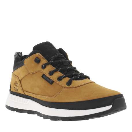 Boots en cuir nubuck miel avec une languette d'aisance à semelle crantée et lacets ronds bicolores - Image 3