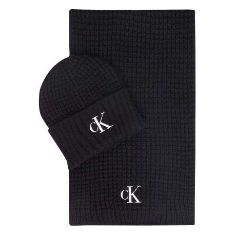Coffret écharpe et bonnet noirs en laine d'alpaga