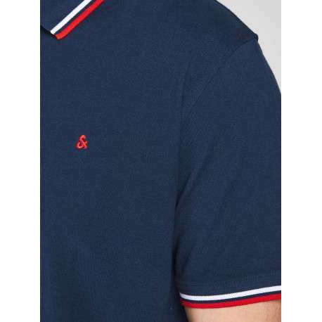 Polo Paulos en coton maille piquée marine à coupe droite et col boutonné - Image 5