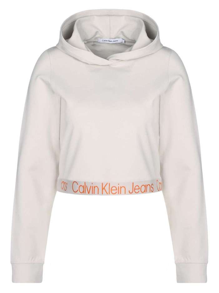 Sweat à capuche écru uni...