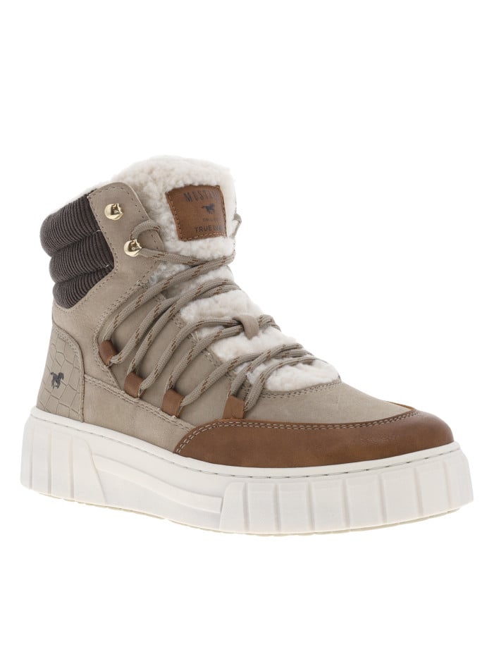 Baskets montantes taupe à...