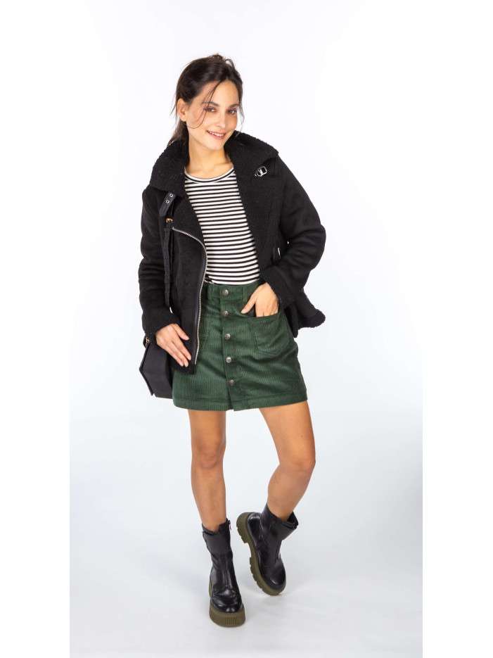 Jupe courte en coton vert...