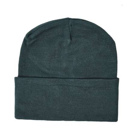 Bonnet vert uni en maille - Image 2
