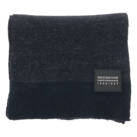 Echarpe marine en maille moulinée avec un patch de la marque - Image 2