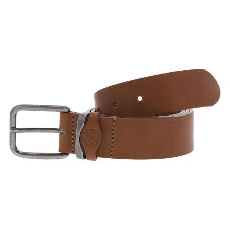Ceinture camel unie en cuir de vache avec une boucle rectangle