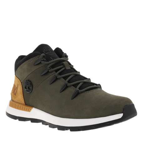 Bottines en cuir nubuck vertes à talon plat avec des lacets ronds - Image 8