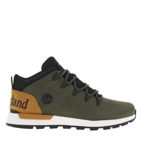 Bottines en cuir nubuck vertes à talon plat avec des lacets ronds - Image 2