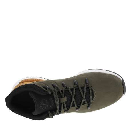 Bottines en cuir nubuck vertes à talon plat avec des lacets ronds - Image 11