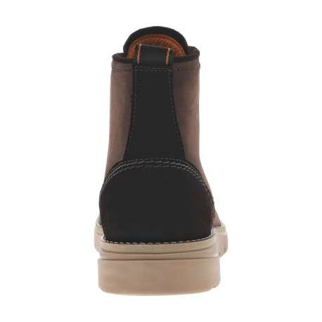 Bottines en cuir patiné marron à semelle style sneakers semi-compensée et à lacets enduis - Image 4