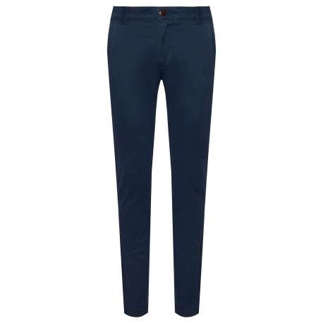 Pantalon Chino bleu uni avec une fermeture zippée boutonnée - Image 2