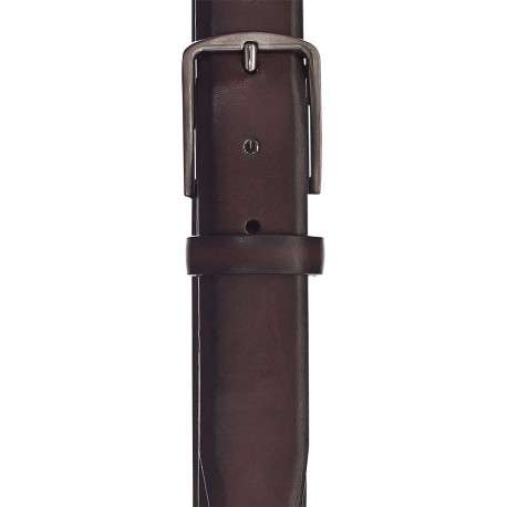 Ceinture marron unie avec une boucle métallique argentée et rectangle - Image 2