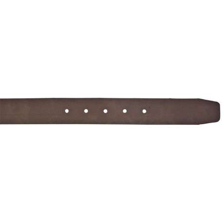 Ceinture marron unie avec une boucle métallique argentée et rectangle - Image 6